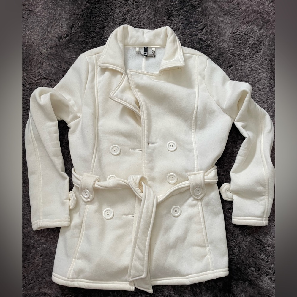 Cream button up coat